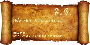 Héder Viktorina névjegykártya
